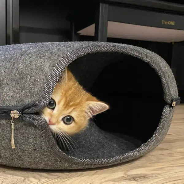 KATLAND™ – Luxe Donut Kattenmand & Speeltunnel