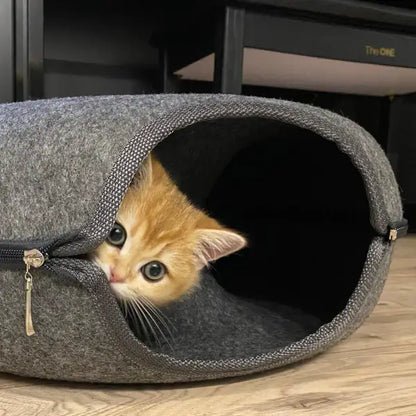 KATLAND™ – Luxe Donut Kattenmand & Speeltunnel