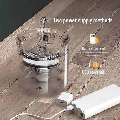 Katzenbrunnen im modernen Wohnzimmer – dekorativ und funktional für Haustiere